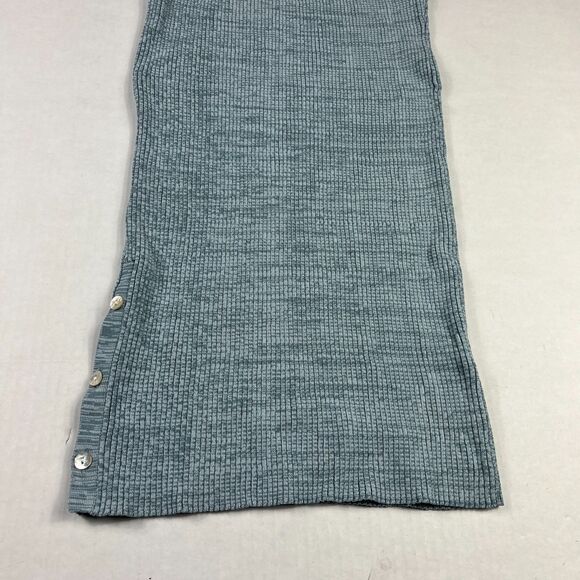 Le Ore Bandier Rimini Mini Dress Blue Raceback Ribbed Knit Casual Coastal SMALL - Picture 4 of 10